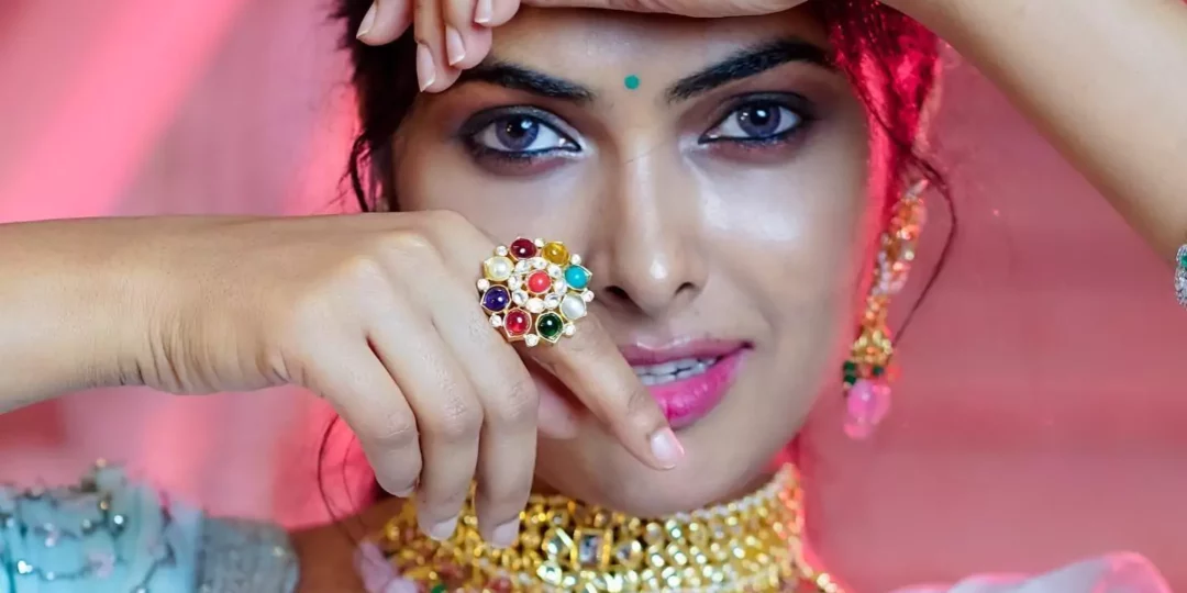 Actress Divi Hot pics in Blue Lehanga