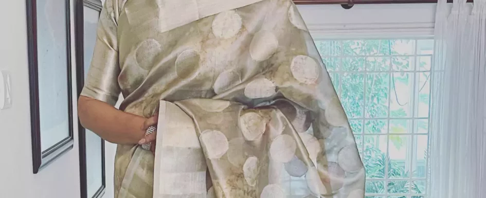 Suhasini in Golden Saree