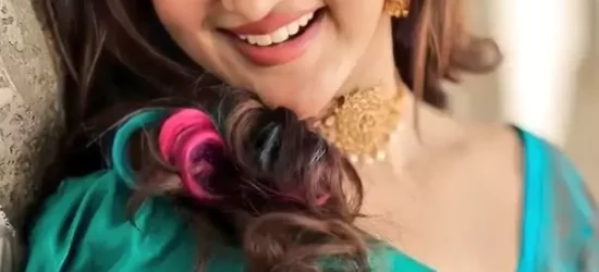 Honey Rose - Peacock Green Blue Saree