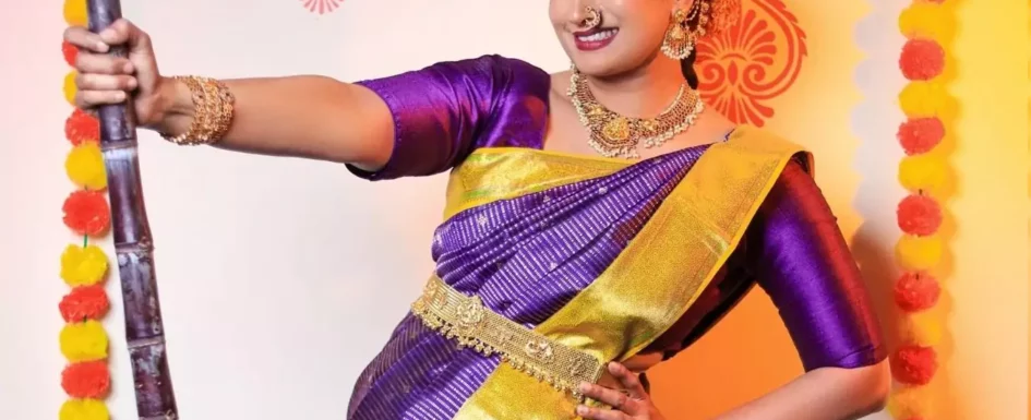 Shweta Srivatsav - Voilet Saree - Sankranti